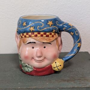 Certified  international Tis the Season Elf  20 oz Cup Mug Stars Holiday